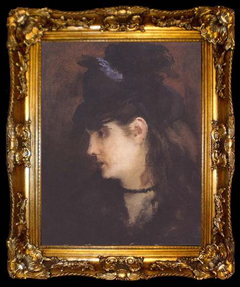 framed  Edouard Manet Portrait de Berthe Morisot (mk40), ta009-2